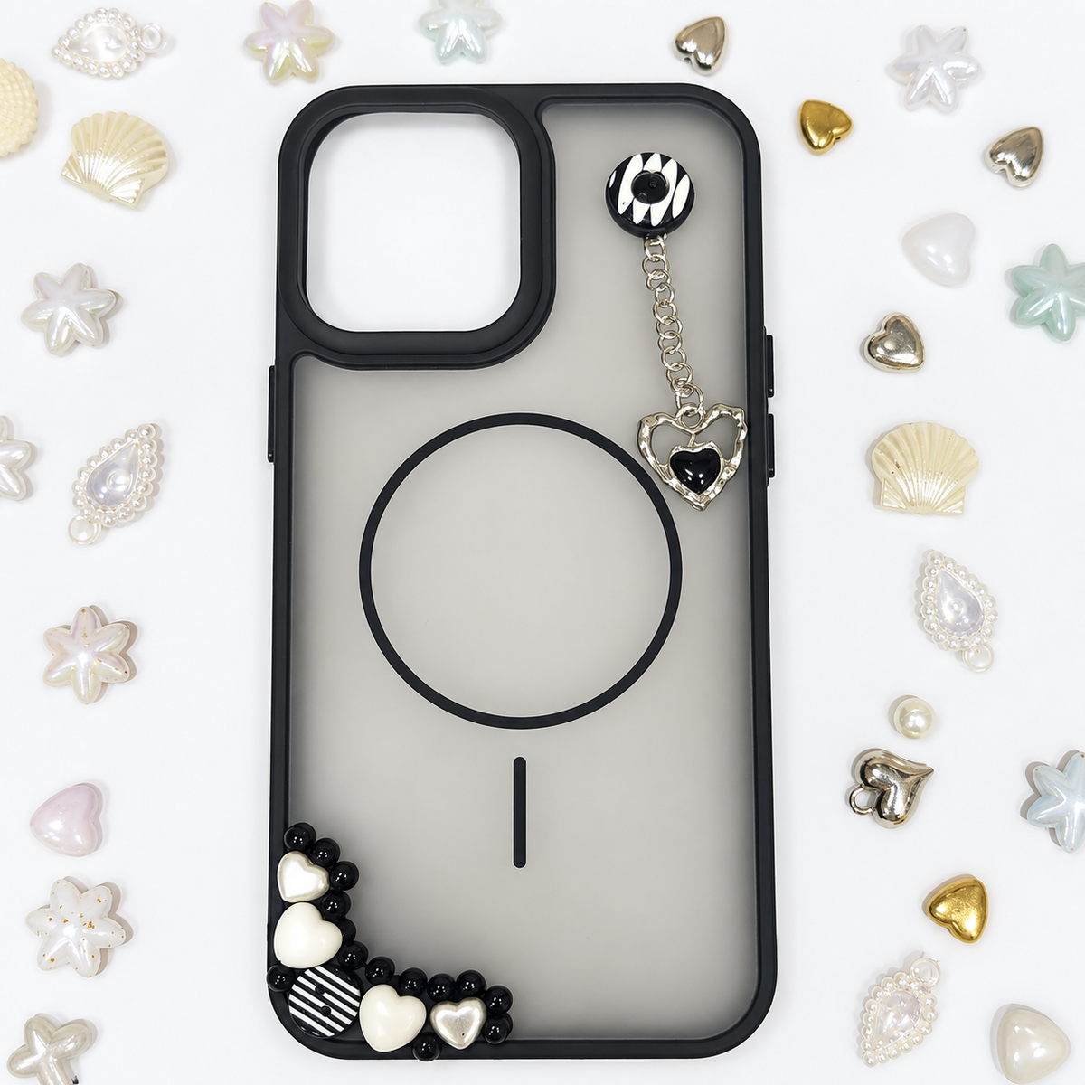 Black minimalist Deco-den IPhone case